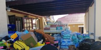 masiphumelele fire volunteers donate at Living Hope centre
