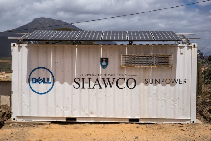 solar powered lab barrydale shawco gup The classroom fits into a standard shipping container. Photo: Ashraf Hendricks