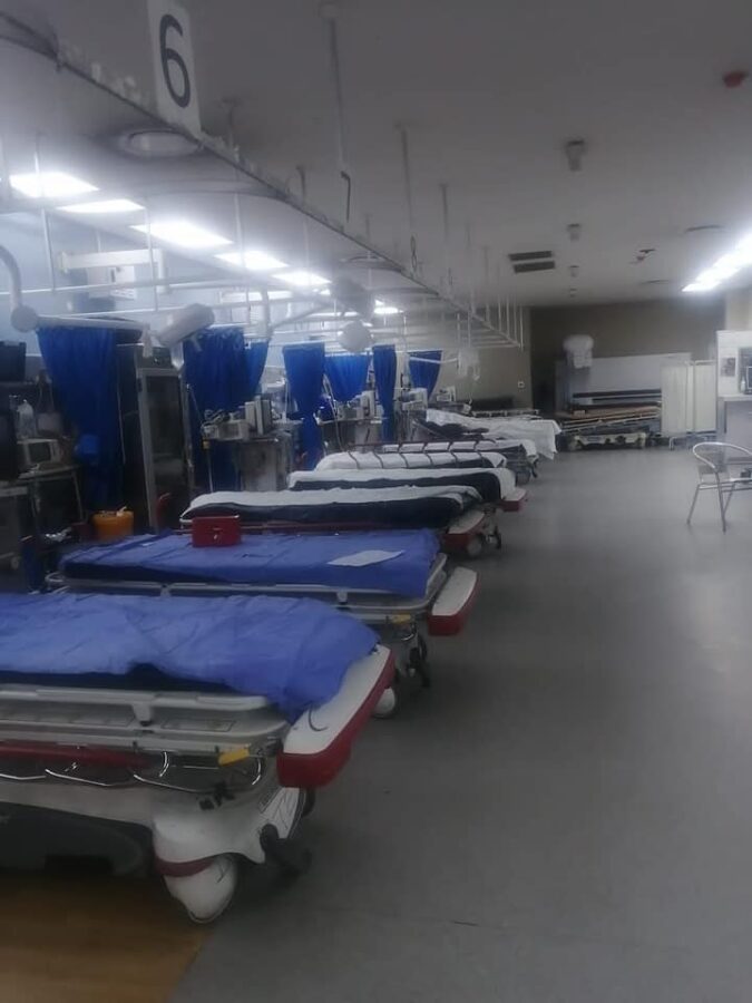 Chris Hani Baragwanath Academic Hospital empty on New Year's Day