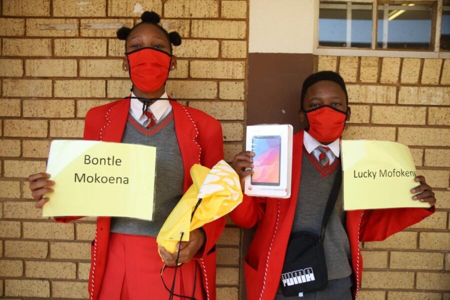 File photo from earlier this month when MTN delivered tablets to Bokgoni Technical Secondary School to help with their online studies. Photo: MTN
