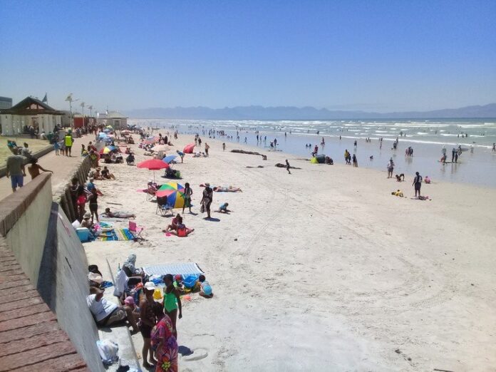 Muizenberg beach was busy after President Cyril Ramaphosa lifted the ban on beaches on Monday night. Photo: Marecia Damons