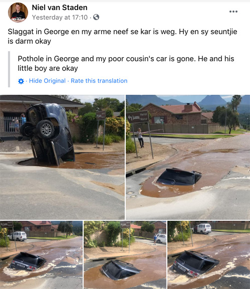 sinkhole George South Africa