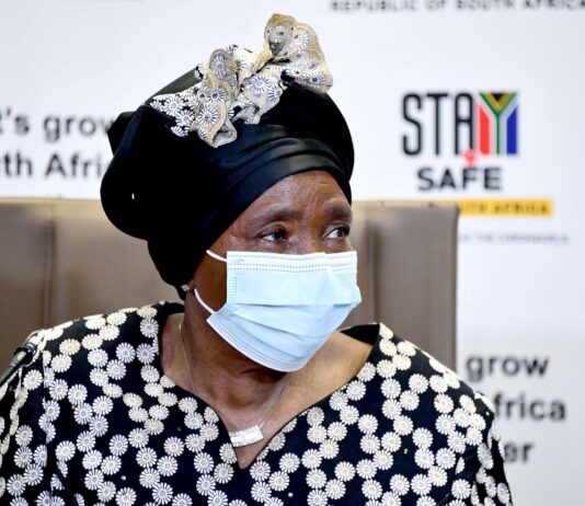 South Africa's National State of Disaster has been extended until 15 May 2021. Photo of Dr Nkosazana Dlamini-Zuma