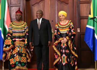 President Ramaphosa with His Excellency Mr Anu’a-Gheyle Solomon Azoh-Mbi, High Commissioner of the Republic of #Cameroon