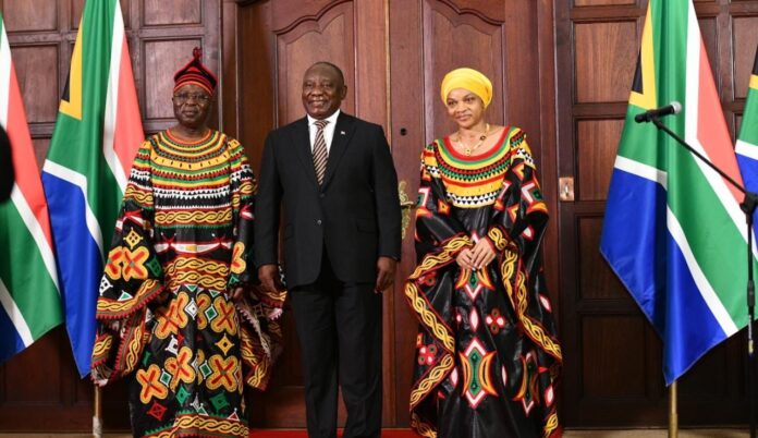 His Excellency Mr Anu’a-Gheyle Solomon Azoh-Mbi, High Commissioner of the Republic of #Cameroon President Ramaphosa with His Excellency Mr Anu’a-Gheyle Solomon Azoh-Mbi, High Commissioner of the Republic of #Cameroon