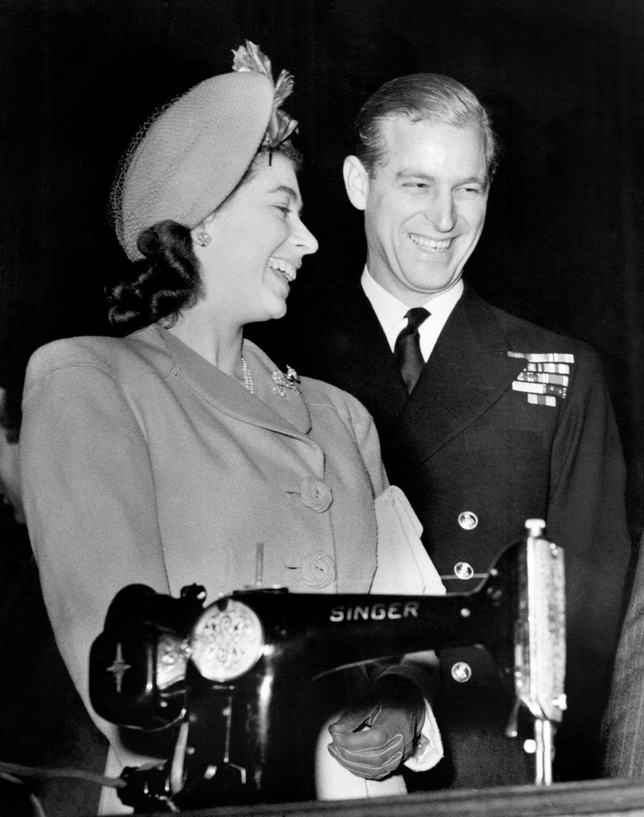 Prince Philip and Queen Elizabeth both smiling