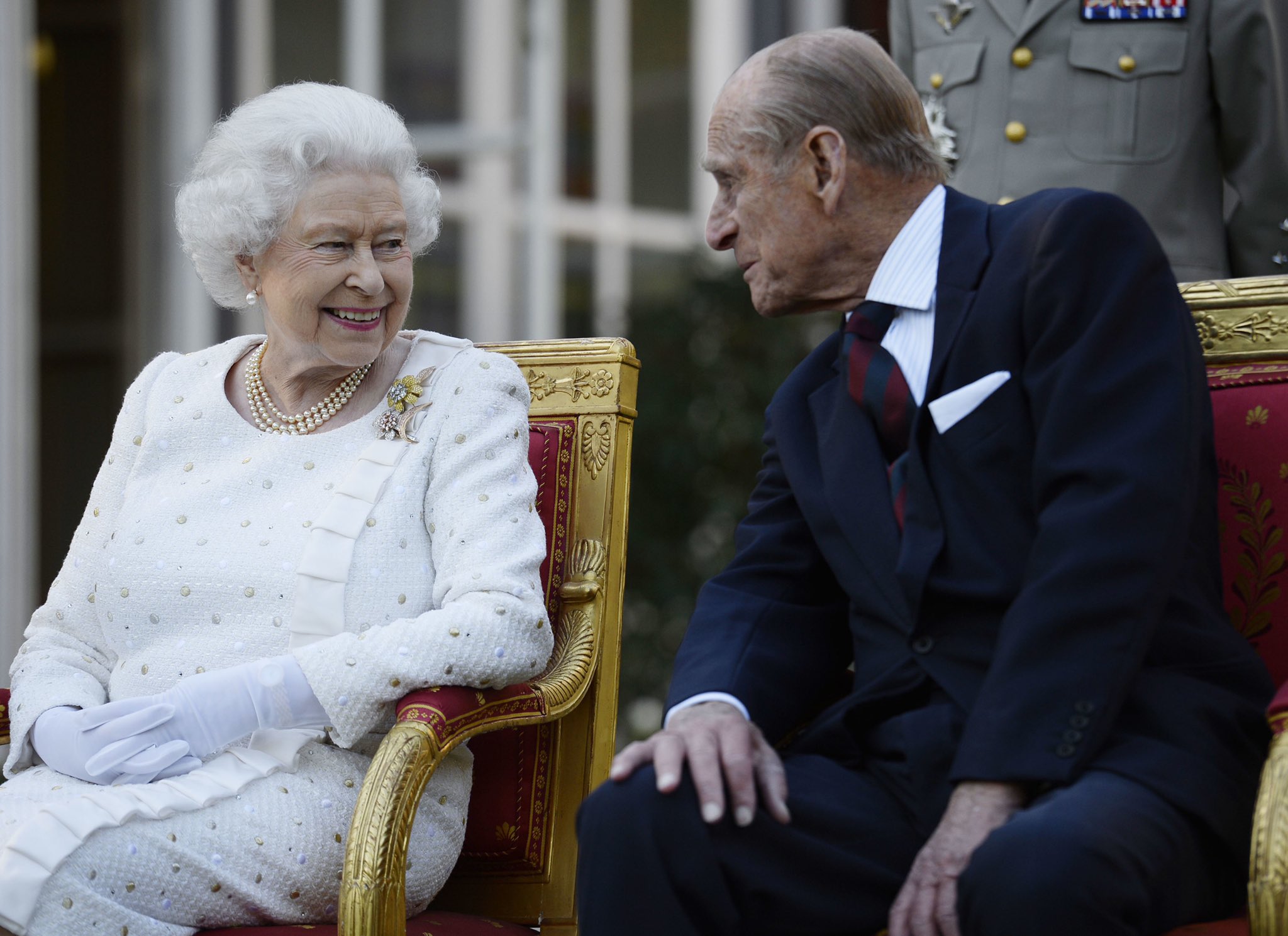 Prince Philip and Queen smiling