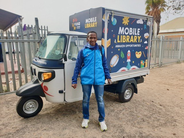 mobile library South Africa children School children scream excitedly when they see this tuk-tuk arrive with Lungile Moferi, because they know he has come to read them a story from a book he will take from this mobile library which he drives around Langa. Photo: Mary-Anne Gontsana
