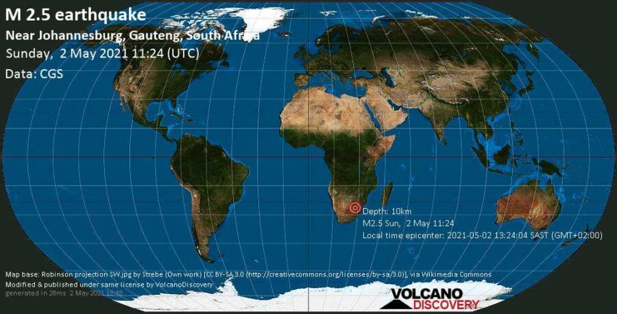 Earthquake Boksburg Johannesburg