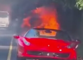 WATCH Red Hot Ferrari on Fire in Umhlanga, Durban