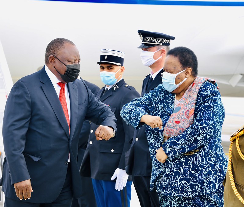 President Cyril Ramaphosa arrives at the Orly International Airport in France. Photo: GCIS