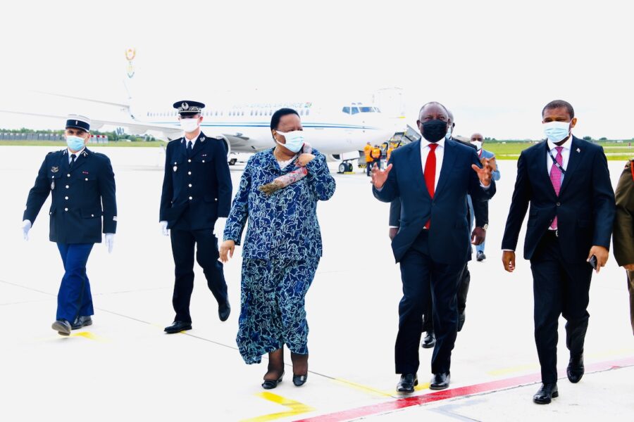 President Cyril Ramaphosa arrives at the Orly International Airport in France. Photo: GCIS