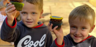Deon with his twin brother, Karl, on their 5th birthday.