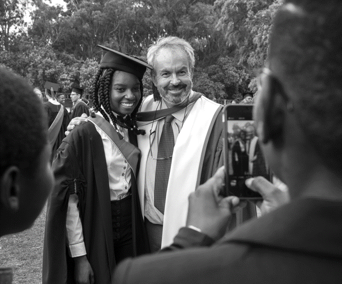 graduate gratitude professor Photo with Prof Greyling on my graduation, by Leonette Bower