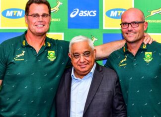 Rassie Erasmus, Mark Alexander and Jacques Nienaber