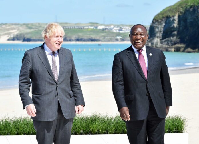 G7 Ramaphosa British Johnson G7 Ramaphosa British Johnson Cornwall