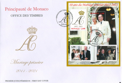 Monaco-royal-stamps wedding anniversary