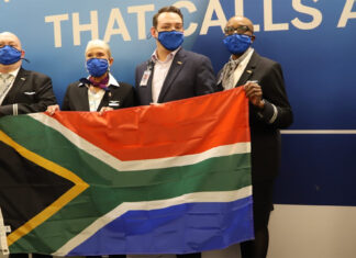 Warm Welcome for United Airline's First New York to Joburg Flight