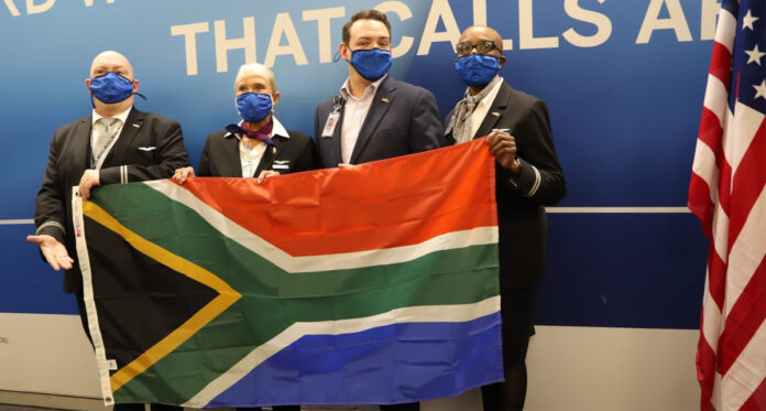 Warm Welcome for United Airline's First New York to Joburg Flight