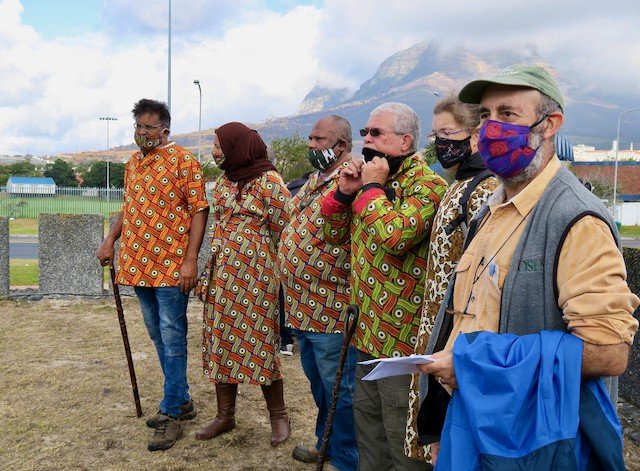 UCT support professor accused of racism Professor Leslie London, seen here at the front of a group of civic and traditional leaders opposing the River Club development, was attacked in an email apparently sent by the First Nations Collective. Photo: Steve Kretzmann