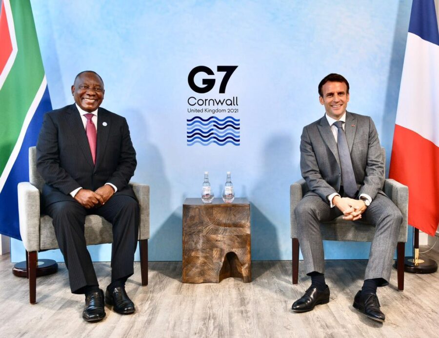 macron ramaphosa G7 South Africa France