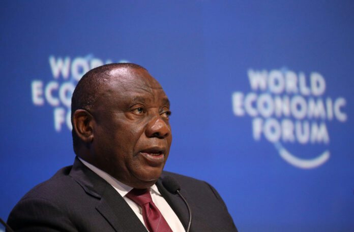 South Africa's President Cyril Ramaphosa speaks during a session of the World Economic Forum on Africa in Cape Town