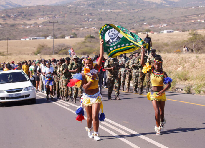 Supporters of former South African President Jacob Zuma walk to his home in Nkandla Supporters of former South African President Jacob Zuma walk to his home in Nkandla