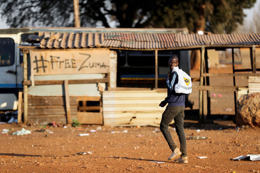 Unrest linked to the jailing of former South African President Zuma, in Vosloorus