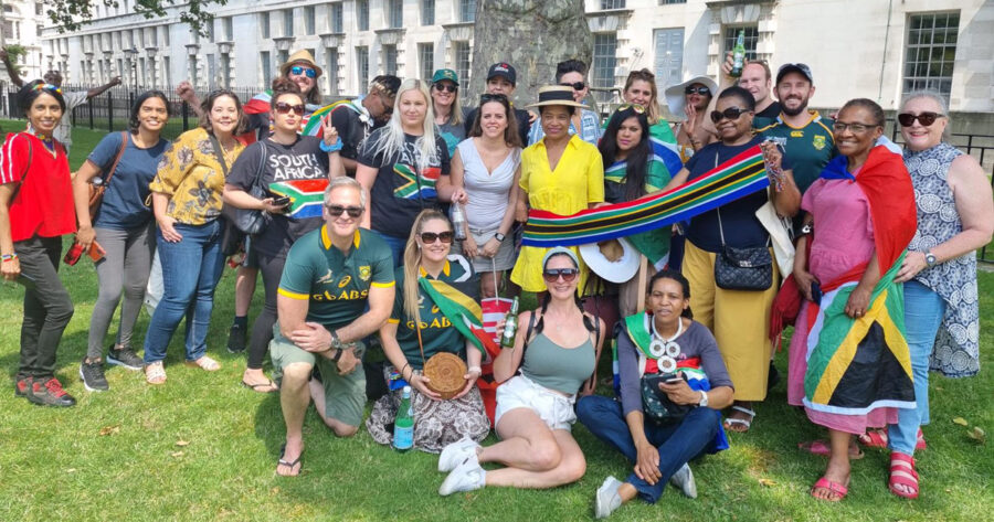 South Africans in London Sing SA Anthem at Peaceful Protest