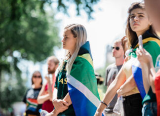 South Africans in London protest