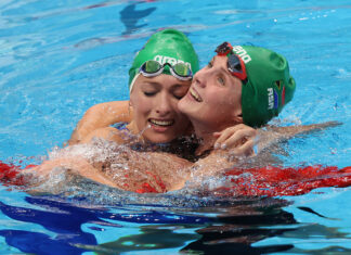 Tatjana Schoenmaker and South African Kaylene Corbett