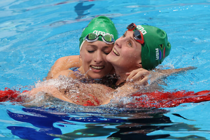 Tatjana and South African Kaylene Corbett Tatjana Schoenmaker and South African Kaylene Corbett