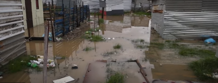 flooded Cape Town shacks