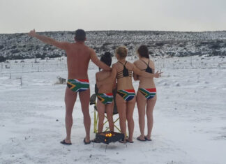 SA-flag-swimming-costumes-in-snow