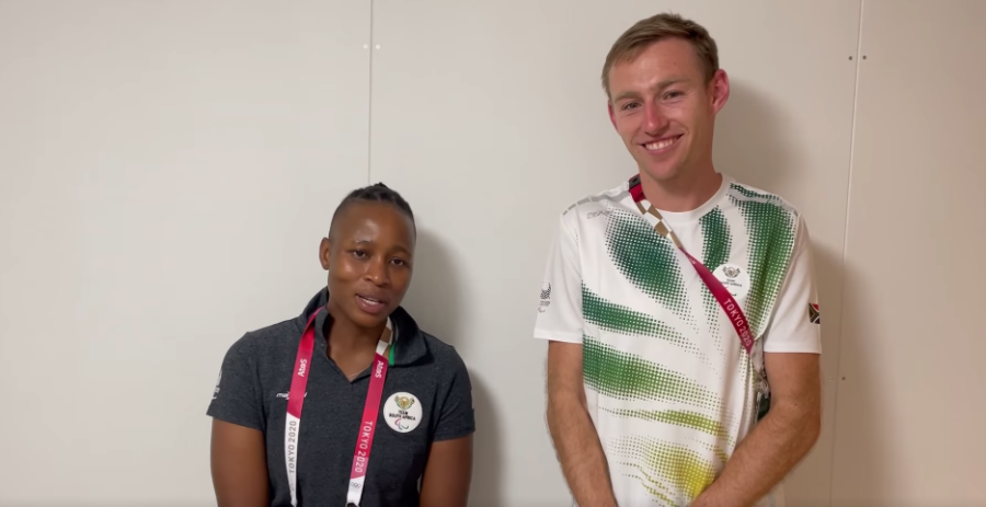 Kgothatso Montjane (KG) and world record holding track athlete Charl du Toit