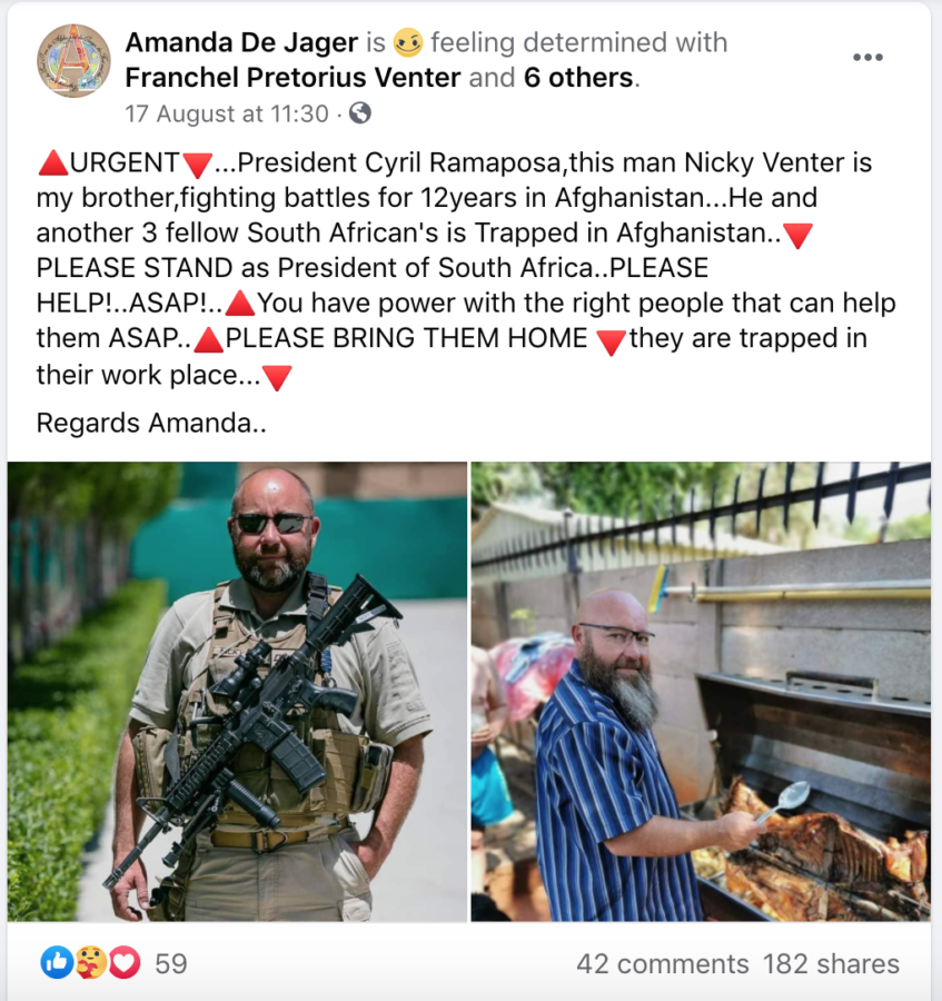 South African escape Afghanistan Nicky Venter
