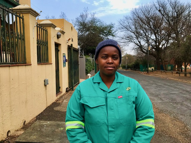 waste reclaimer World Wildlife Fund Paula Vilakazi is a reclaimer and administrator for the African Reclaimers Organisation. She has been a member of ARO for three years. Photo: Masego Mafata