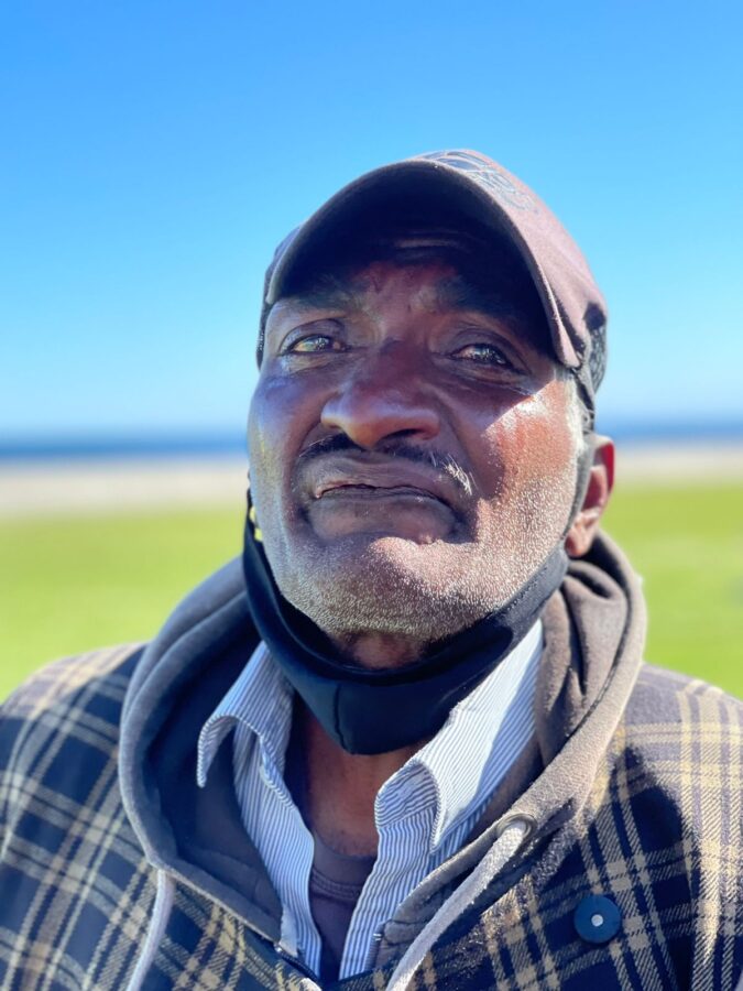 Homeless man bench Capitec