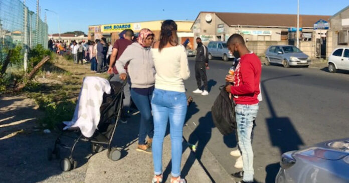 Home-Affairs-Queues The long queue at Mitchells Plain Home Affairs office had already started forming at 2am. Photo: Tariro Washinyira