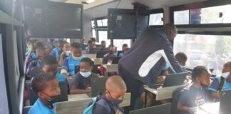 Bus transformed into mobile classroom for learners in Langa