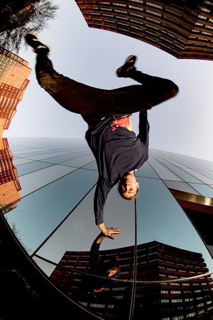Dominic Di Tommaso performs during the filming of City Of Gold in Johannesbug, South Africa, on July 4, 2021. Photo: Redbull