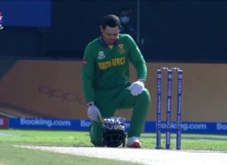 quinton de kock takes a knee Miller Helps South Africa to Thrilling T20 World Cup Win