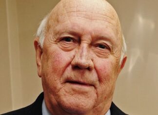 Former President FW de Klerk flags