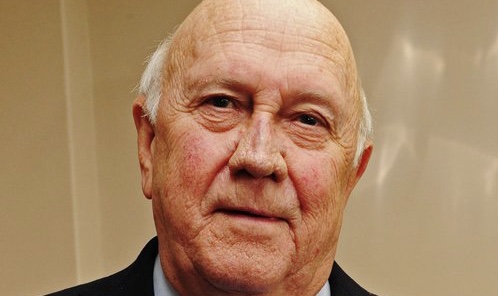 Former President FW de Klerk flags Former President FW de Klerk flags