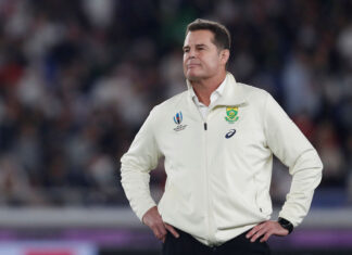 Rugby Union - Rugby World Cup - Final - England v South Africa - International Stadium Yokohama, Yokohama, Japan - November 2, 2019 South Africa head coach Rassie Erasmus during the warm up before the match REUTERS/Matthew Childs