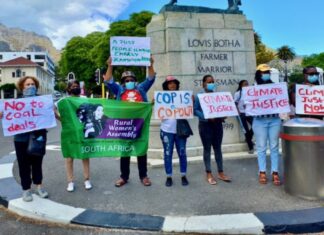 Climate activists picket at Parliament