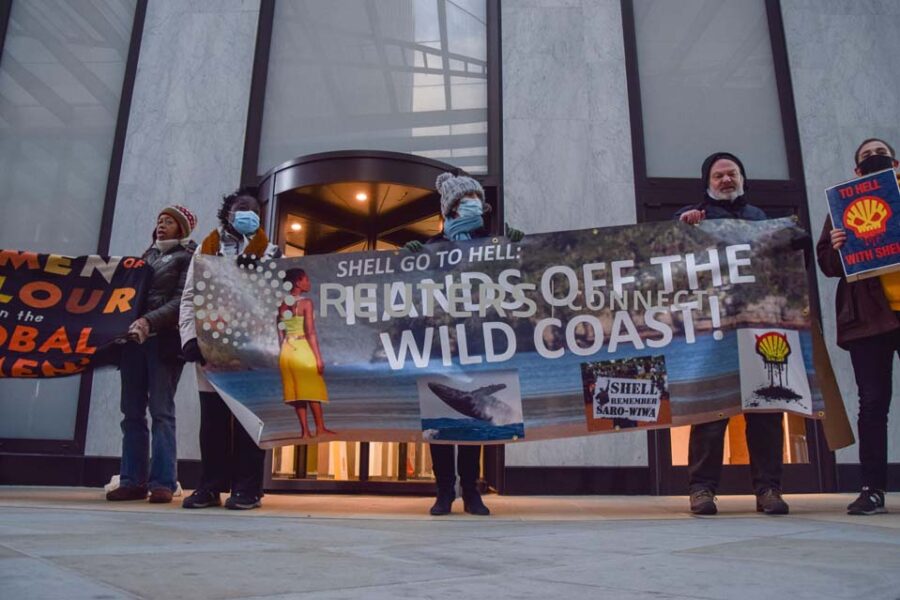 Protest against Shell's seismic blasting in London, UK - 04 Dec 2021