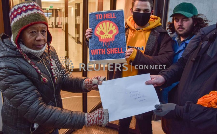 Protest against Shell's seismic blasting in London, UK - 04 Dec 2021