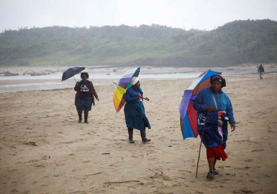 Residents demonstrate against Royal Dutch Shell's plans to start seismic surveys in Sigidi
