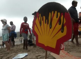 South Africans protest against Shell oil exploration in pristine coastal area Wild Coast